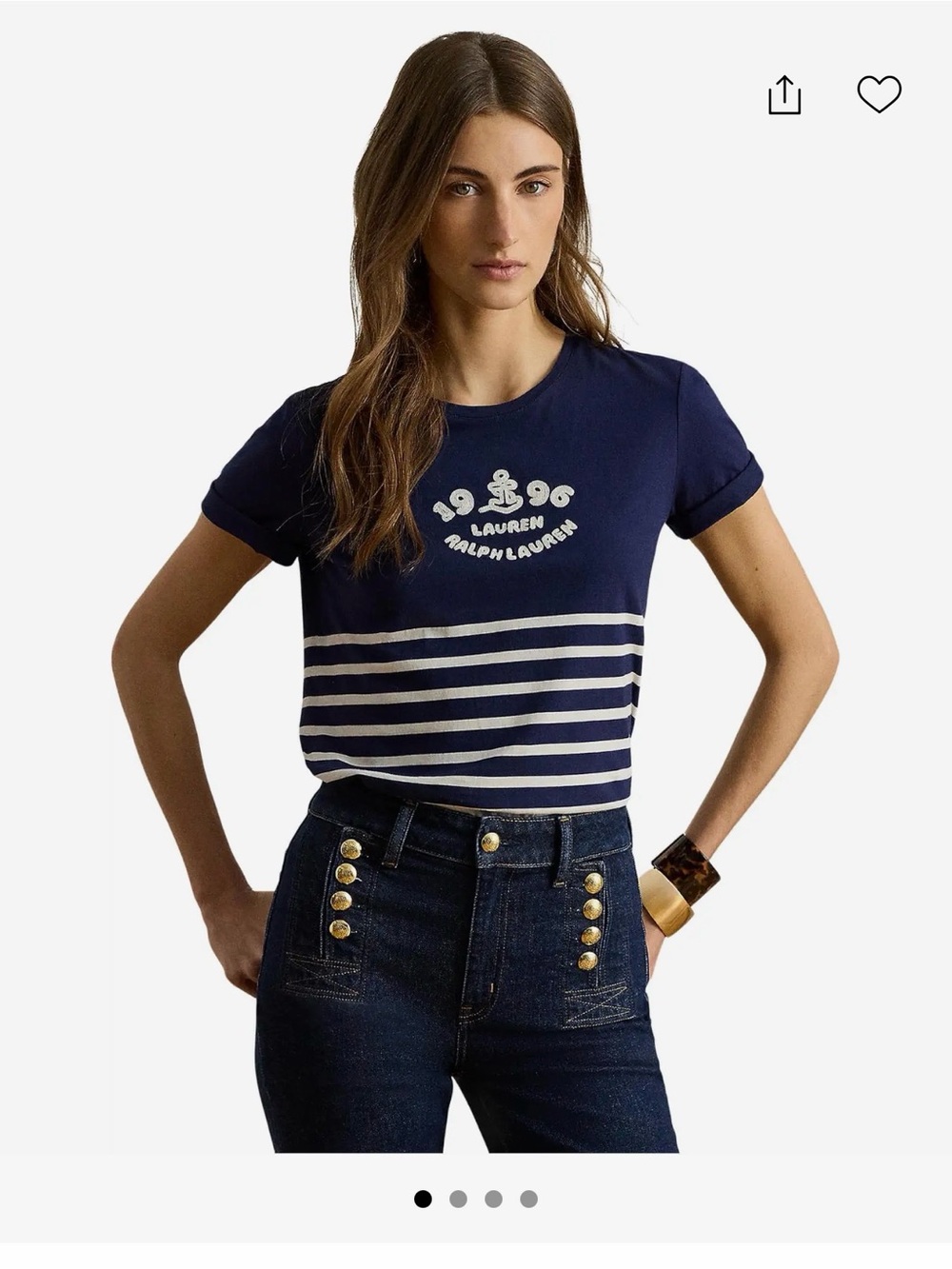 Ralph Lauren Striped Embroidered-Logo Jersey Tee